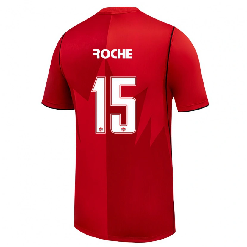 Danxen Barn Kanada Elijah Roche #15 Röd Vit Hemmatröja Matchtröjor 26-28 Tröjor T-Tröja