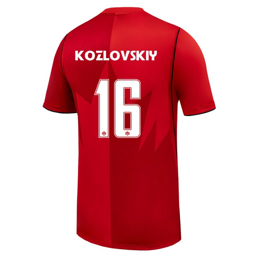 Danxen Barn Kanada Sergey Kozlovskiy #16 Röd Vit Hemmatröja Matchtröjor 26-28 Tröjor T-Tröja