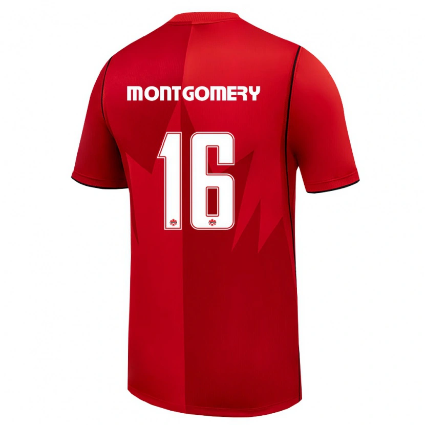 Danxen Barn Kanada Callum Montgomery #16 Röd Vit Hemmatröja Matchtröjor 26-28 Tröjor T-Tröja