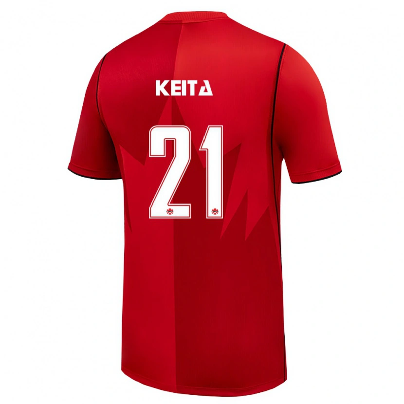 Danxen Barn Kanada Samsy Keita #21 Röd Vit Hemmatröja Matchtröjor 26-28 Tröjor T-Tröja