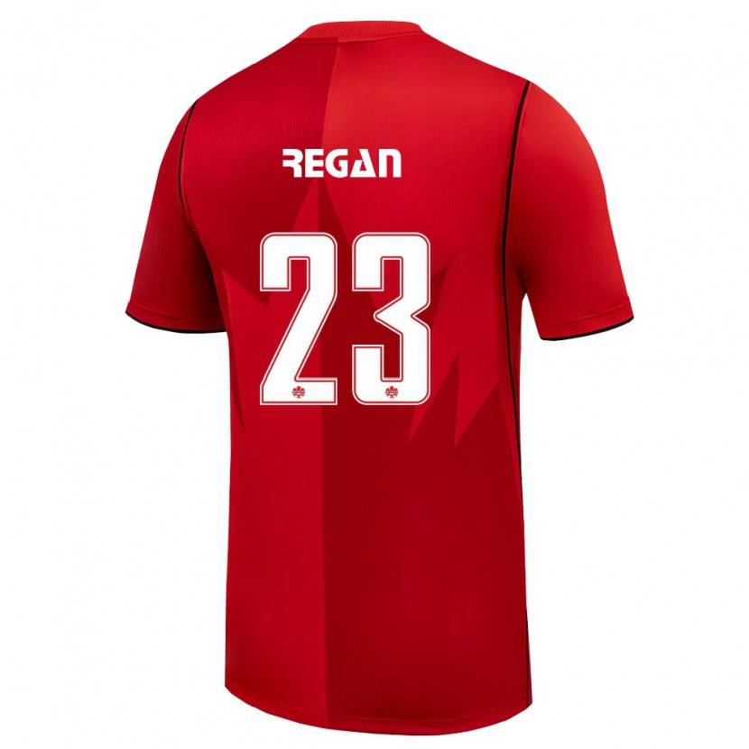 Danxen Barn Kanada Emma Regan #23 Röd Vit Hemmatröja Matchtröjor 26-28 Tröjor T-Tröja