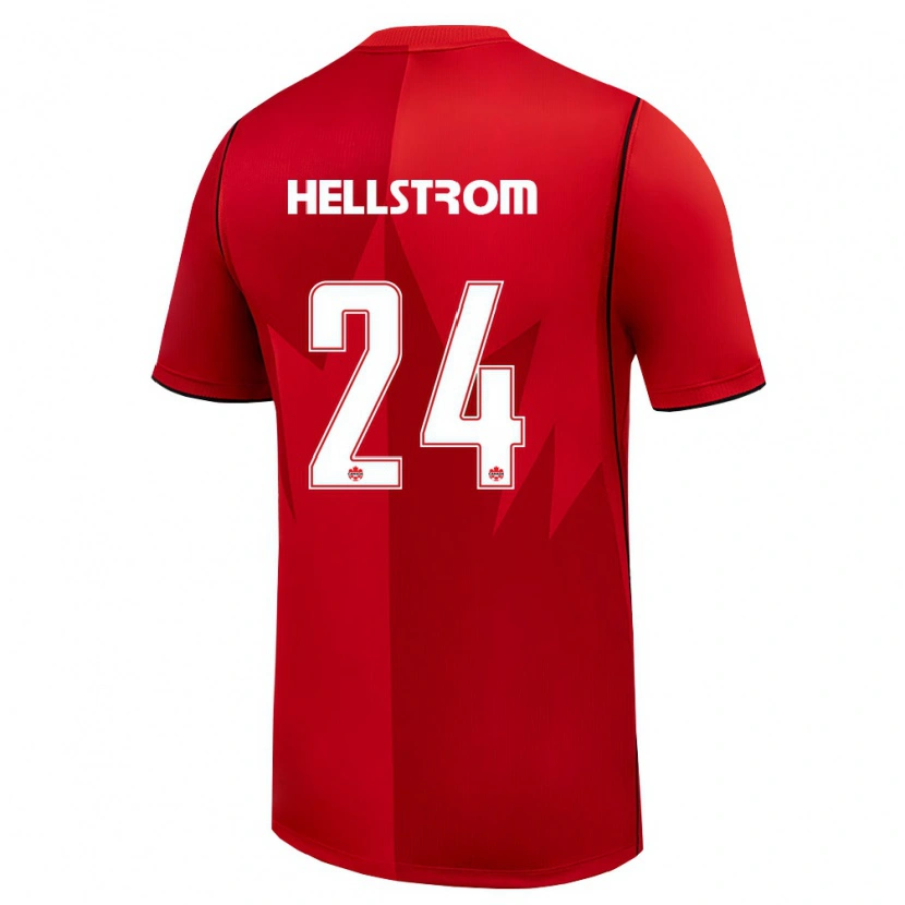 Danxen Barn Kanada Jenna Hellstrom #24 Röd Vit Hemmatröja Matchtröjor 26-28 Tröjor T-Tröja