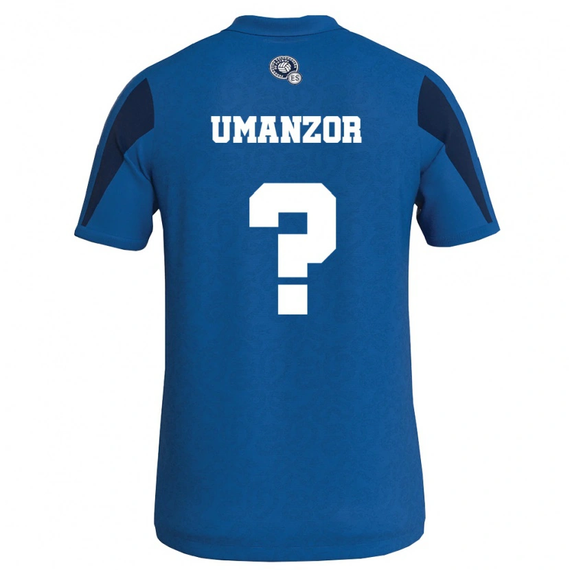 Danxen Barn El Salvador Manuel Umanzor #0 Blå Marin Hemmatröja Matchtröjor 26-28 Tröjor T-Tröja