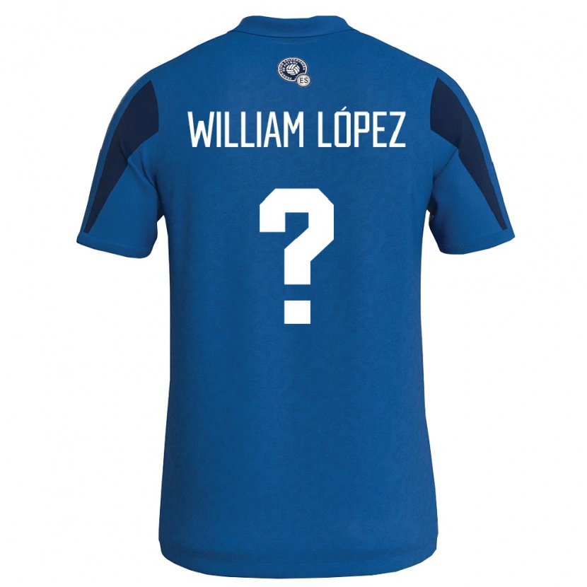 Danxen Barn El Salvador William López #0 Blå Marin Hemmatröja Matchtröjor 26-28 Tröjor T-Tröja