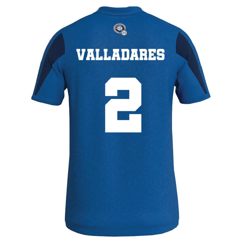 Danxen Barn El Salvador Edenilson Valladares #2 Blå Marin Hemmatröja Matchtröjor 26-28 Tröjor T-Tröja
