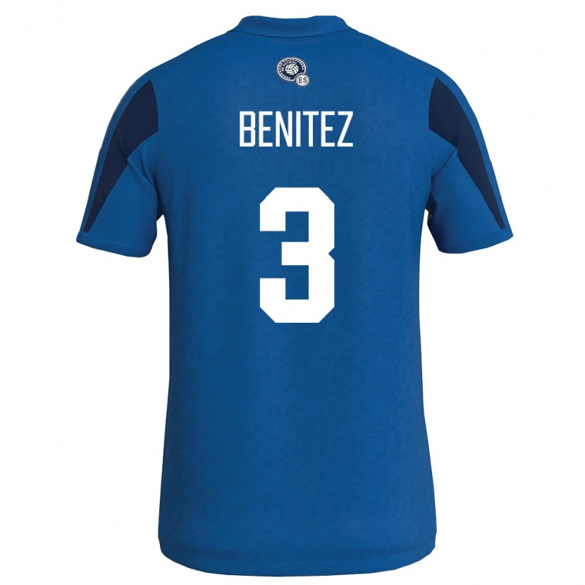 Danxen Barn El Salvador Carolina Benitez #3 Blå Marin Hemmatröja Matchtröjor 26-28 Tröjor T-Tröja