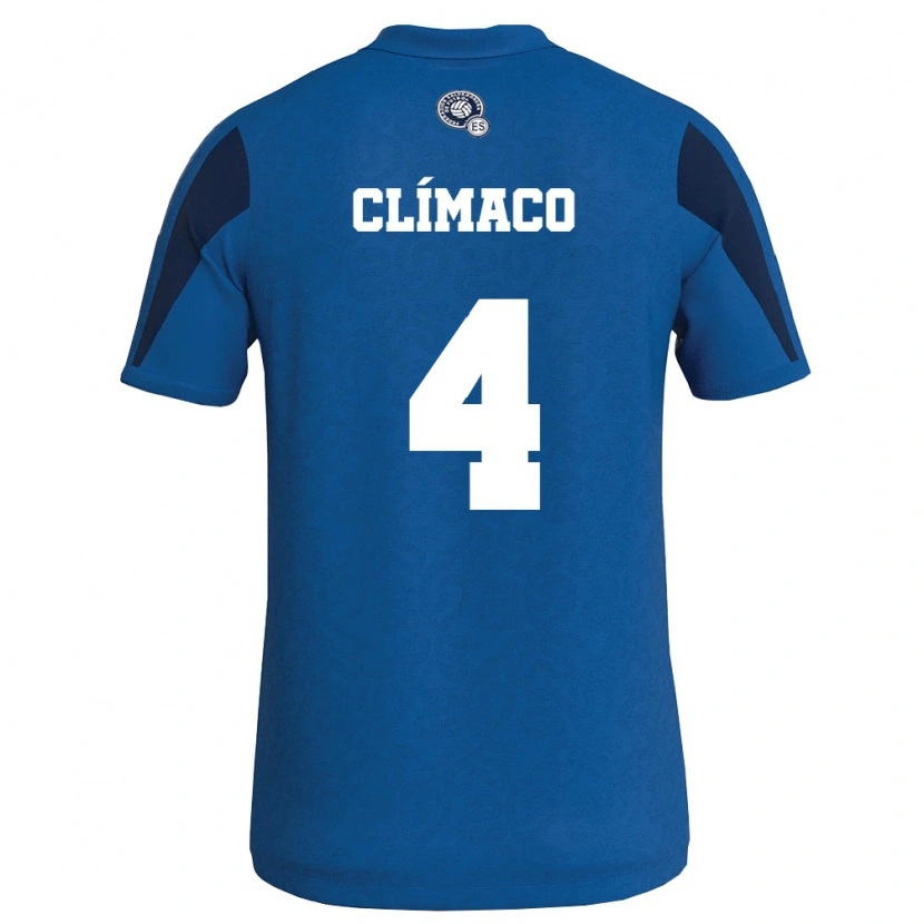 Danxen Barn El Salvador Adán Clímaco #4 Blå Marin Hemmatröja Matchtröjor 26-28 Tröjor T-Tröja