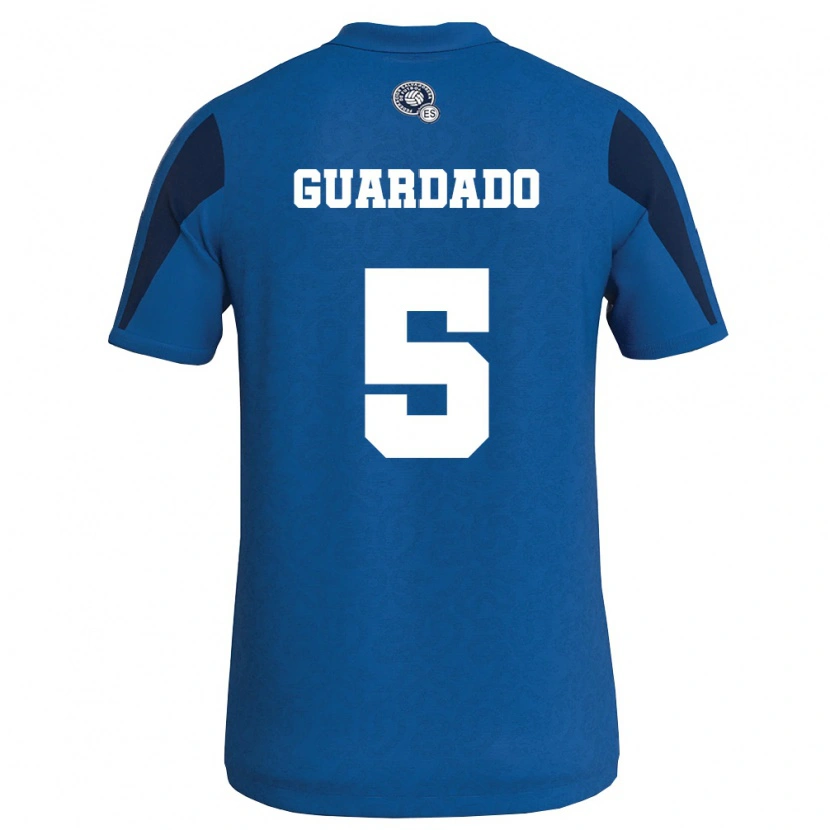 Danxen Barn El Salvador Christopher Guardado #5 Blå Marin Hemmatröja Matchtröjor 26-28 Tröjor T-Tröja