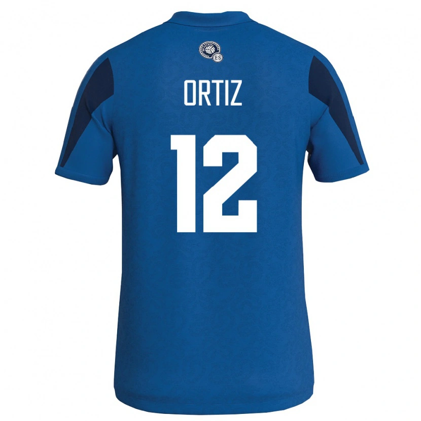 Danxen Barn El Salvador Johann Ortiz #12 Blå Marin Hemmatröja Matchtröjor 26-28 Tröjor T-Tröja