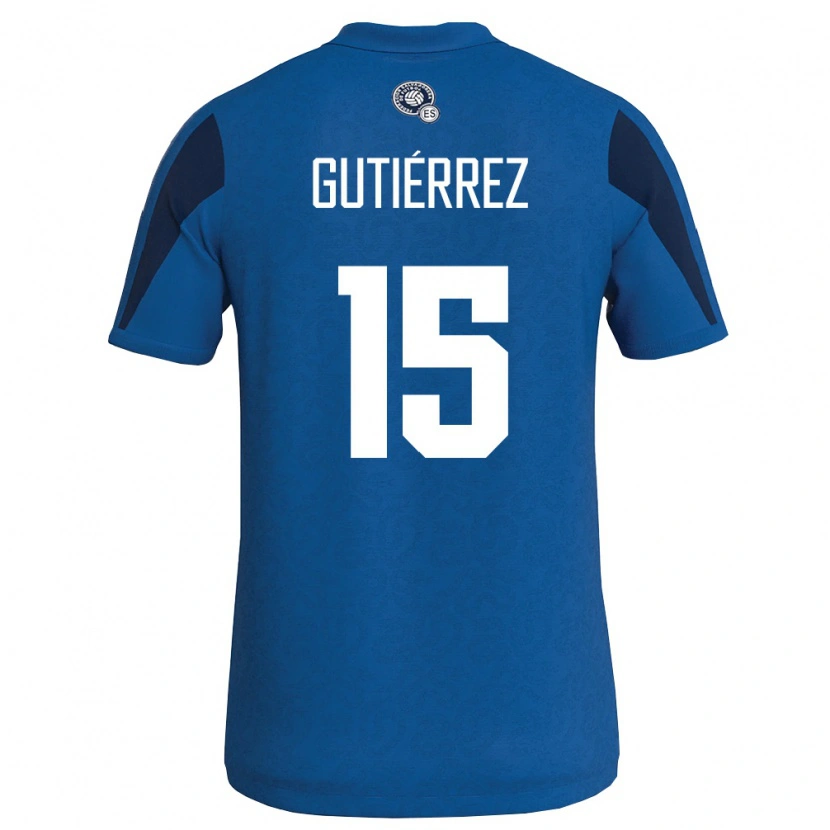 Danxen Barn El Salvador Danya Gutiérrez #15 Blå Marin Hemmatröja Matchtröjor 26-28 Tröjor T-Tröja