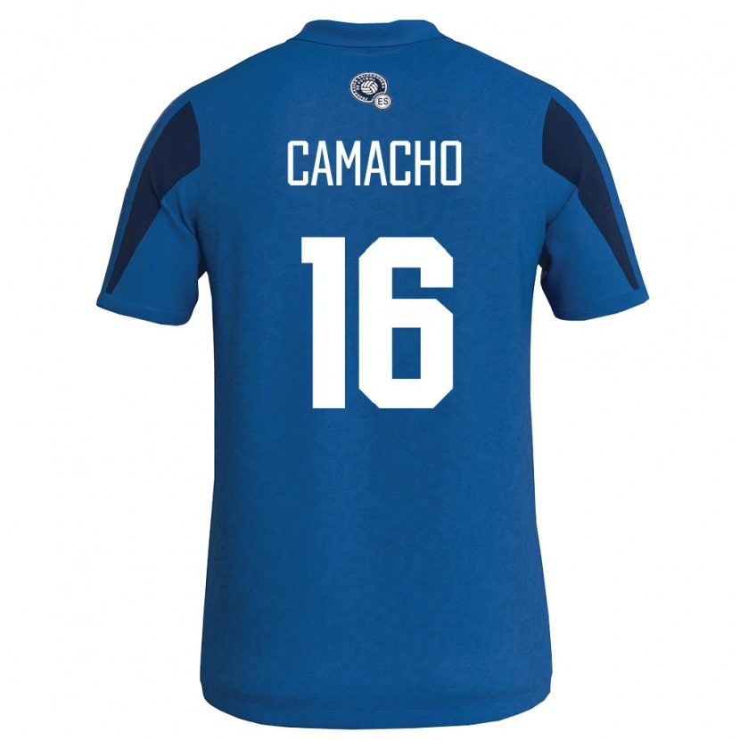 Danxen Barn El Salvador Sebastián Camacho #16 Blå Marin Hemmatröja Matchtröjor 26-28 Tröjor T-Tröja