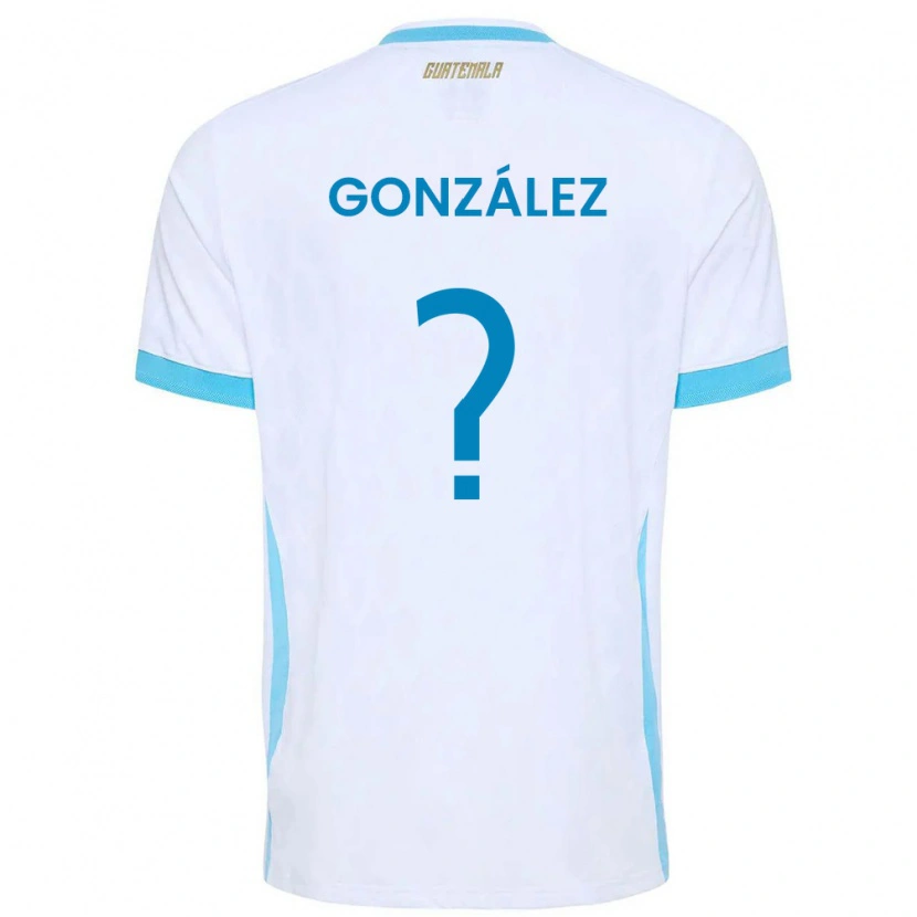 Danxen Barn Gwatemala Erick González #0 Vit Himmelblå Guld Hemmatröja Matchtröjor 26-28 Tröjor T-Tröja
