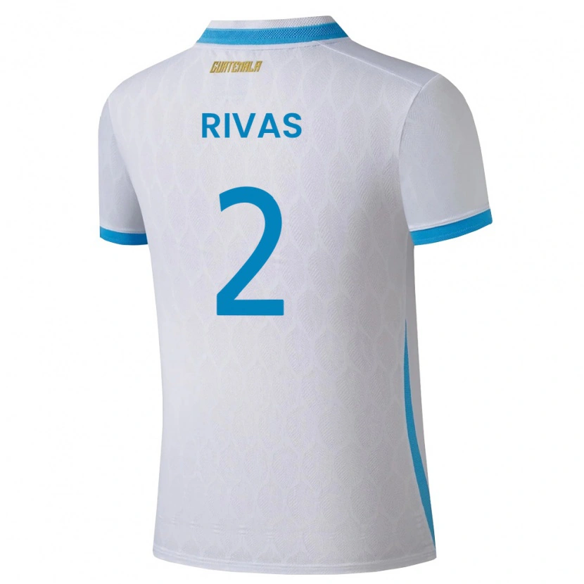Danxen Barn Gwatemala Leandro Rivas #2 Vit Himmelblå Guld Hemmatröja Matchtröjor 26-28 Tröjor T-Tröja