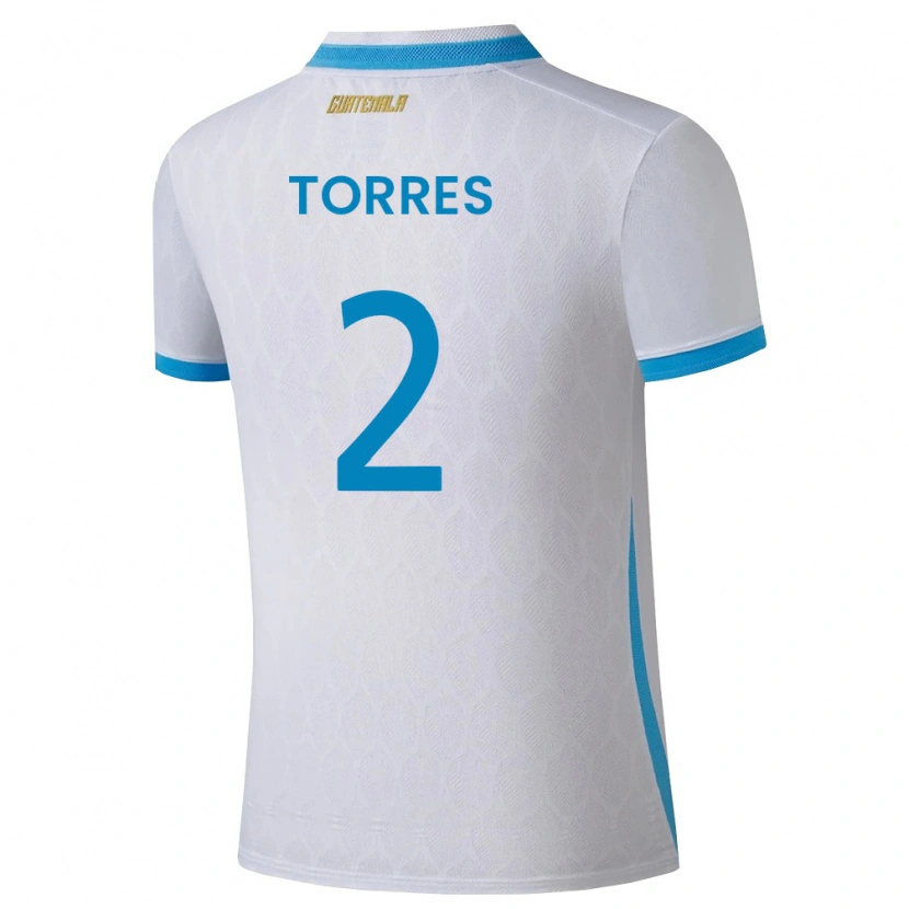 Danxen Barn Gwatemala Nicolás De Jesús Torres #2 Vit Himmelblå Guld Hemmatröja Matchtröjor 26-28 Tröjor T-Tröja