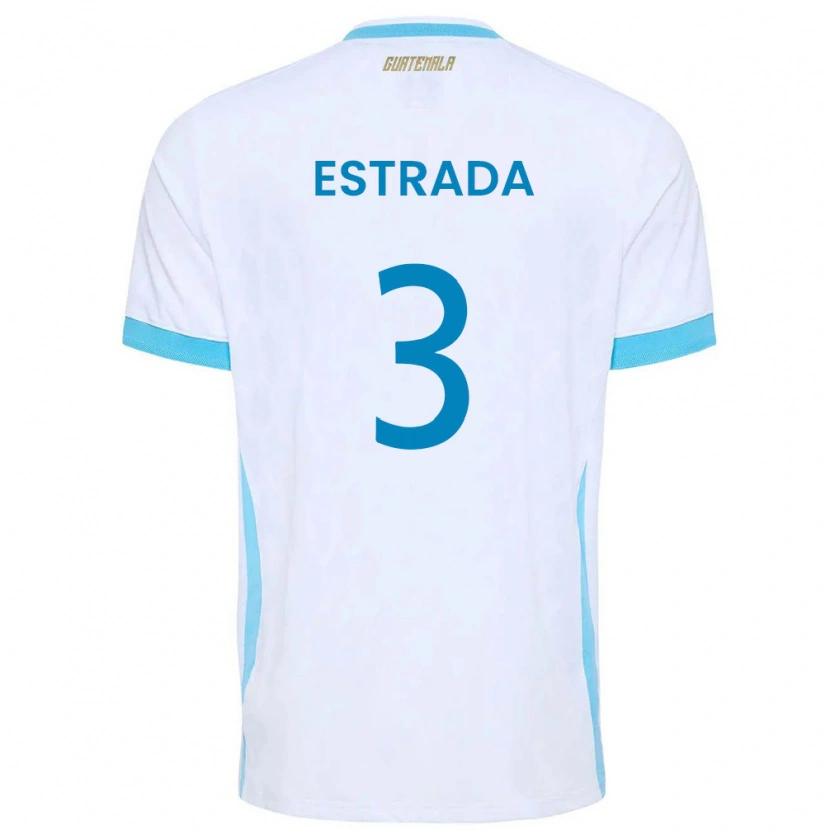 Danxen Barn Gwatemala Carlos Estrada #3 Vit Himmelblå Guld Hemmatröja Matchtröjor 26-28 Tröjor T-Tröja