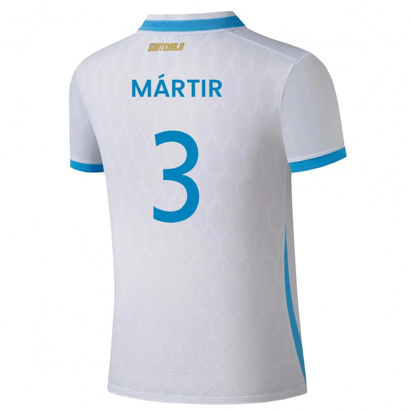 Danxen Barn Gwatemala Anthony Mártir #3 Vit Himmelblå Guld Hemmatröja Matchtröjor 26-28 Tröjor T-Tröja