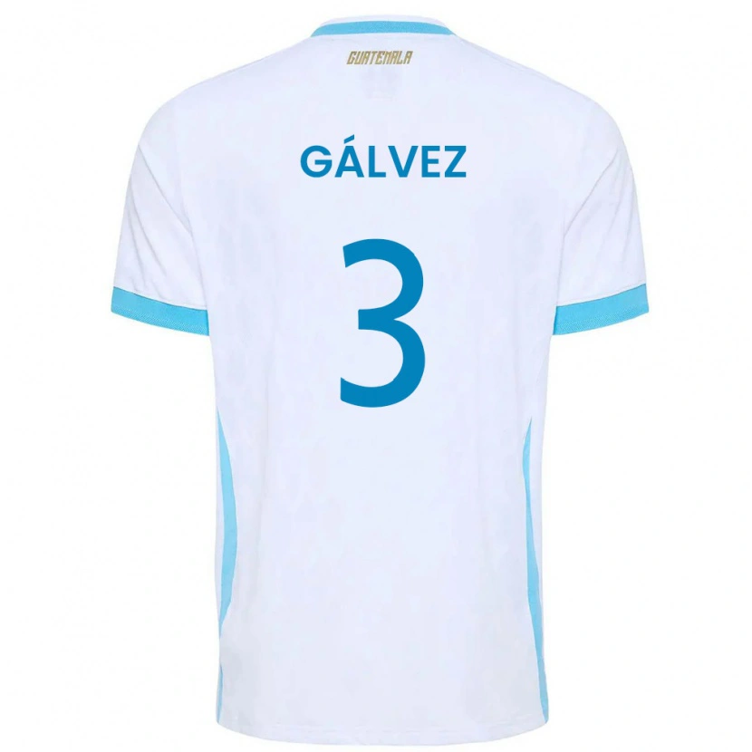 Danxen Barn Gwatemala Fredy Gálvez #3 Vit Himmelblå Guld Hemmatröja Matchtröjor 26-28 Tröjor T-Tröja