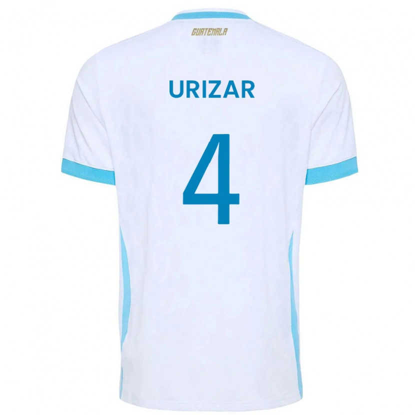 Danxen Barn Gwatemala Jeshua Urizar #4 Vit Himmelblå Guld Hemmatröja Matchtröjor 26-28 Tröjor T-Tröja