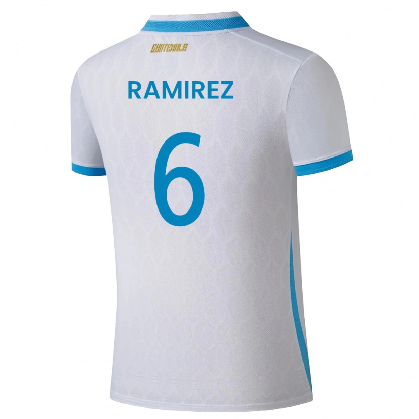 Danxen Barn Gwatemala Kevin Ramírez #6 Vit Himmelblå Guld Hemmatröja Matchtröjor 26-28 Tröjor T-Tröja