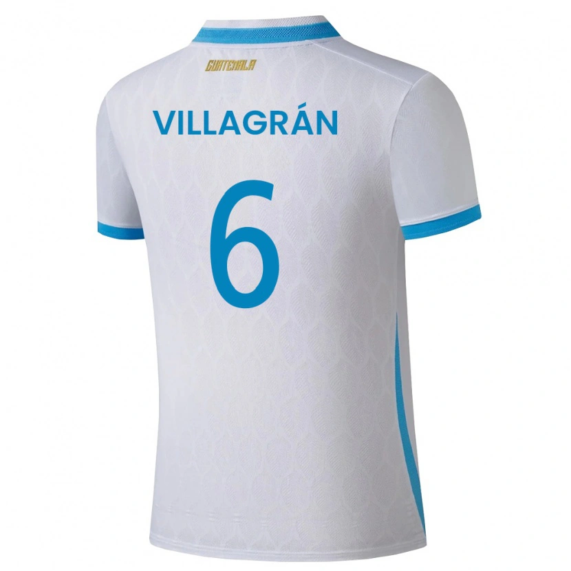 Danxen Barn Gwatemala Williams Villagrán #6 Vit Himmelblå Guld Hemmatröja Matchtröjor 26-28 Tröjor T-Tröja