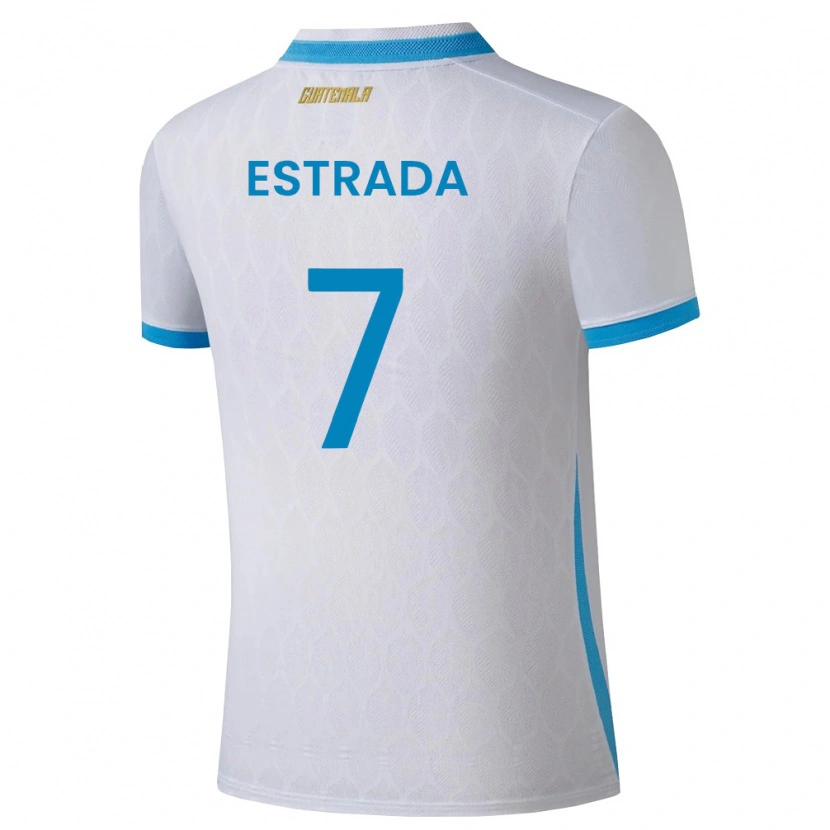 Danxen Barn Gwatemala Javier Estrada #7 Vit Himmelblå Guld Hemmatröja Matchtröjor 26-28 Tröjor T-Tröja