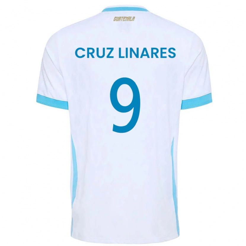 Danxen Barn Gwatemala Raúl Cruz Linares #9 Vit Himmelblå Guld Hemmatröja Matchtröjor 26-28 Tröjor T-Tröja