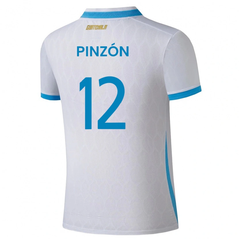 Danxen Barn Gwatemala Alex Pinzón #12 Vit Himmelblå Guld Hemmatröja Matchtröjor 26-28 Tröjor T-Tröja