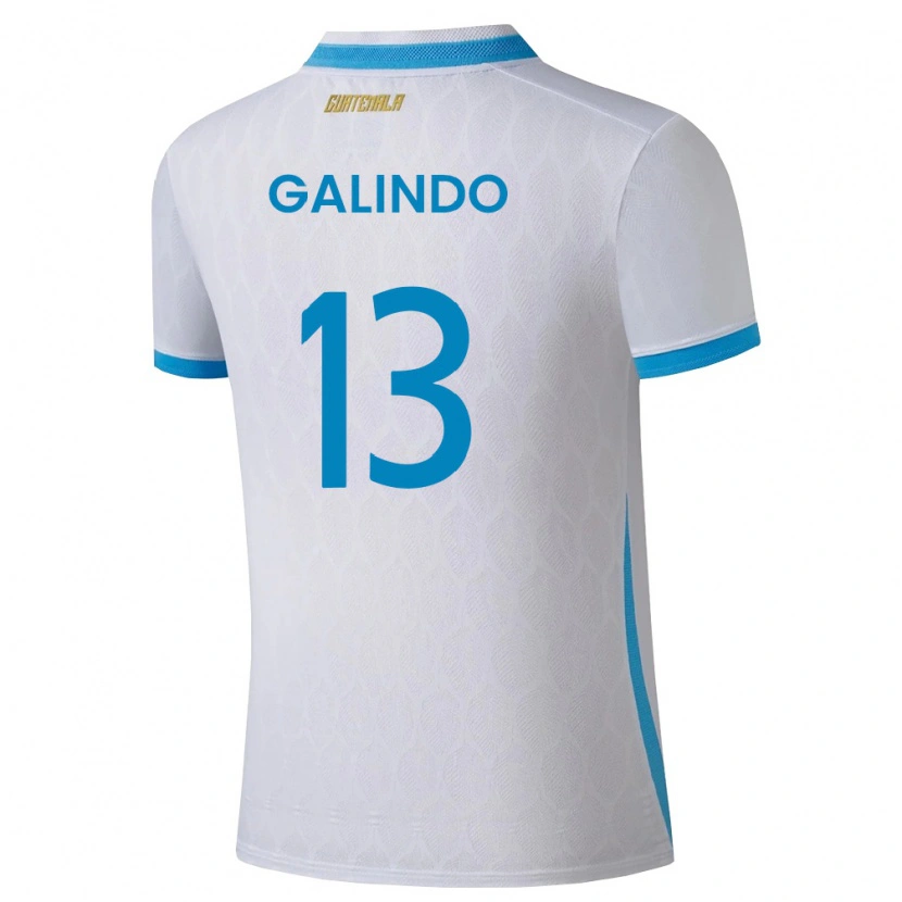 Danxen Barn Gwatemala Alejandro Galindo #13 Vit Himmelblå Guld Hemmatröja Matchtröjor 26-28 Tröjor T-Tröja
