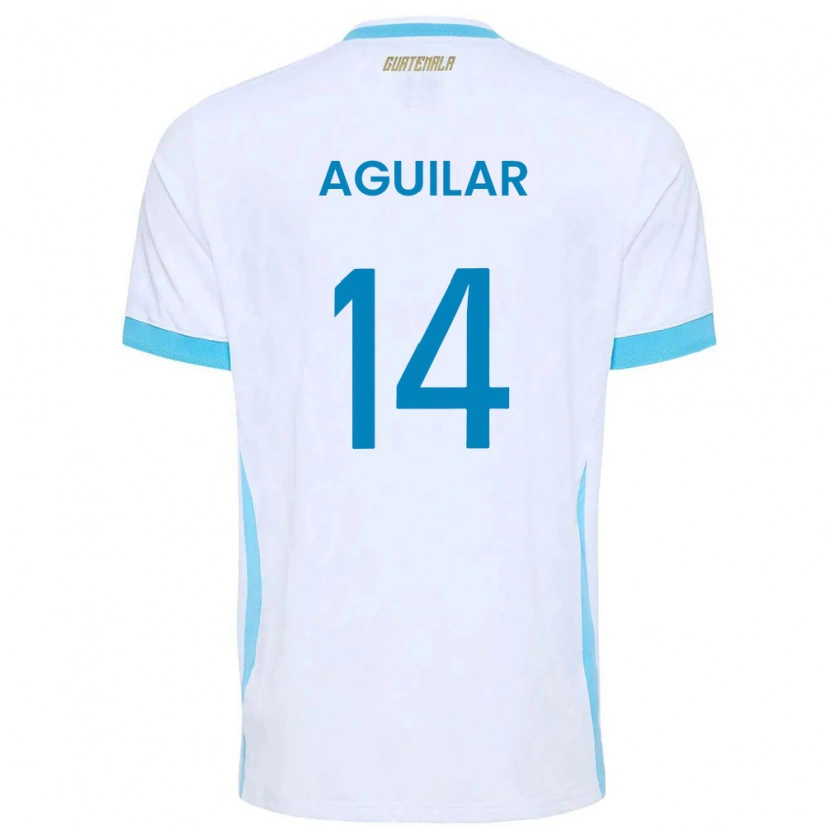 Danxen Barn Gwatemala Yordi Aguilar #14 Vit Himmelblå Guld Hemmatröja Matchtröjor 26-28 Tröjor T-Tröja