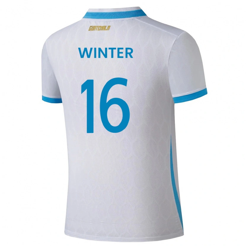 Danxen Barn Gwatemala Mauricio Winter #16 Vit Himmelblå Guld Hemmatröja Matchtröjor 26-28 Tröjor T-Tröja