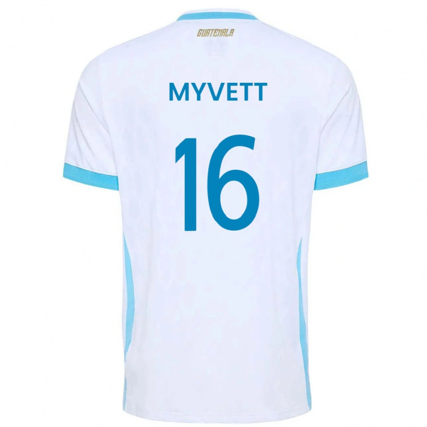 Danxen Barn Gwatemala Jemery Myvett #16 Vit Himmelblå Guld Hemmatröja Matchtröjor 26-28 Tröjor T-Tröja