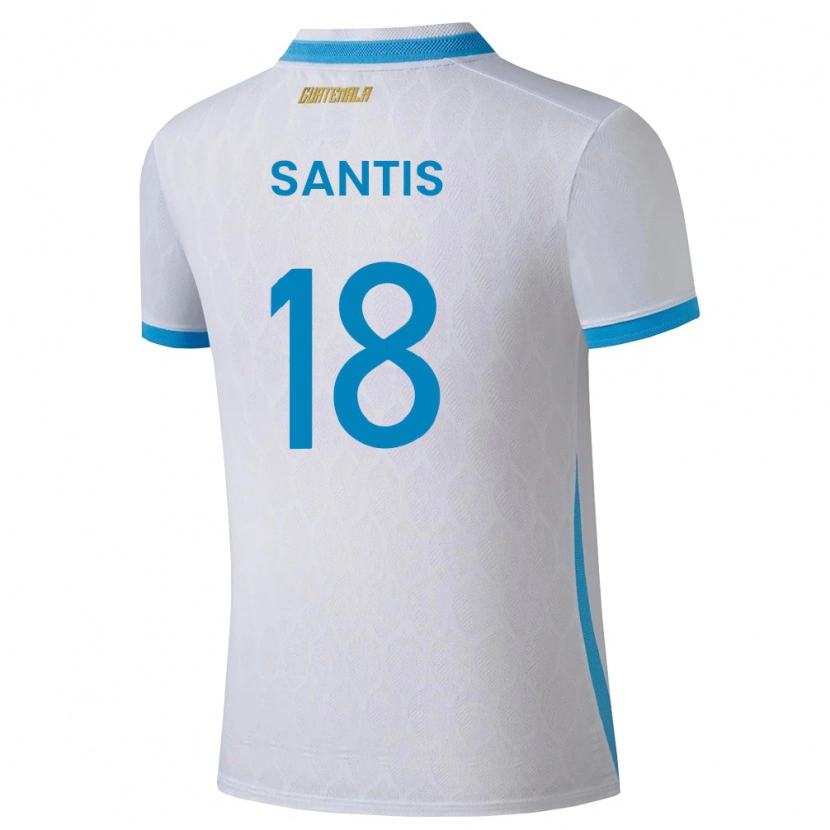 Danxen Barn Gwatemala Óscar Santis #18 Vit Himmelblå Guld Hemmatröja Matchtröjor 26-28 Tröjor T-Tröja