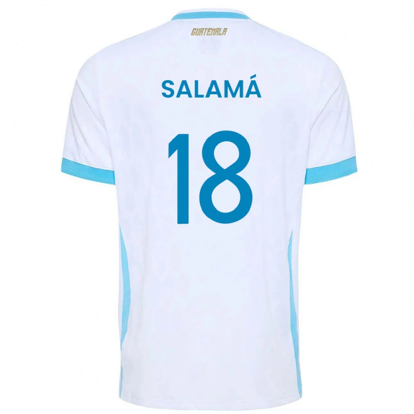 Danxen Barn Gwatemala Anthony Salamá #18 Vit Himmelblå Guld Hemmatröja Matchtröjor 26-28 Tröjor T-Tröja