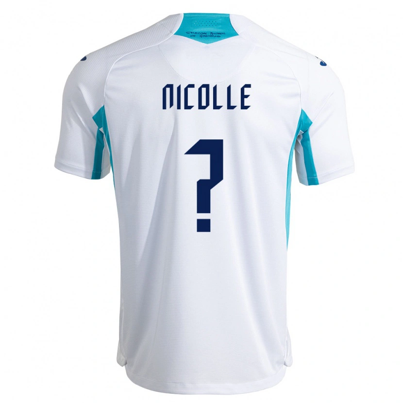 Danxen Barn Honduras Nicolle García #0 Vit Blå Himmelblå Hemmatröja Matchtröjor 26-28 Tröjor T-Tröja