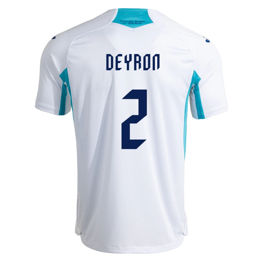 Danxen Barn Honduras Deyron Martínez #2 Vit Blå Himmelblå Hemmatröja Matchtröjor 26-28 Tröjor T-Tröja