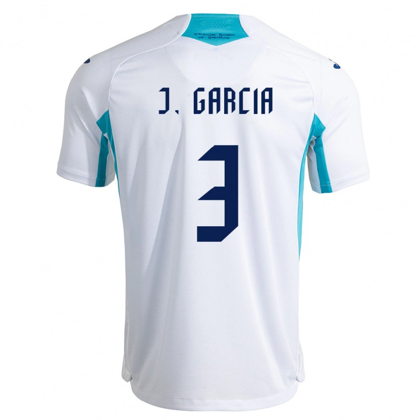 Danxen Barn Honduras Jordan García #3 Vit Blå Himmelblå Hemmatröja Matchtröjor 26-28 Tröjor T-Tröja