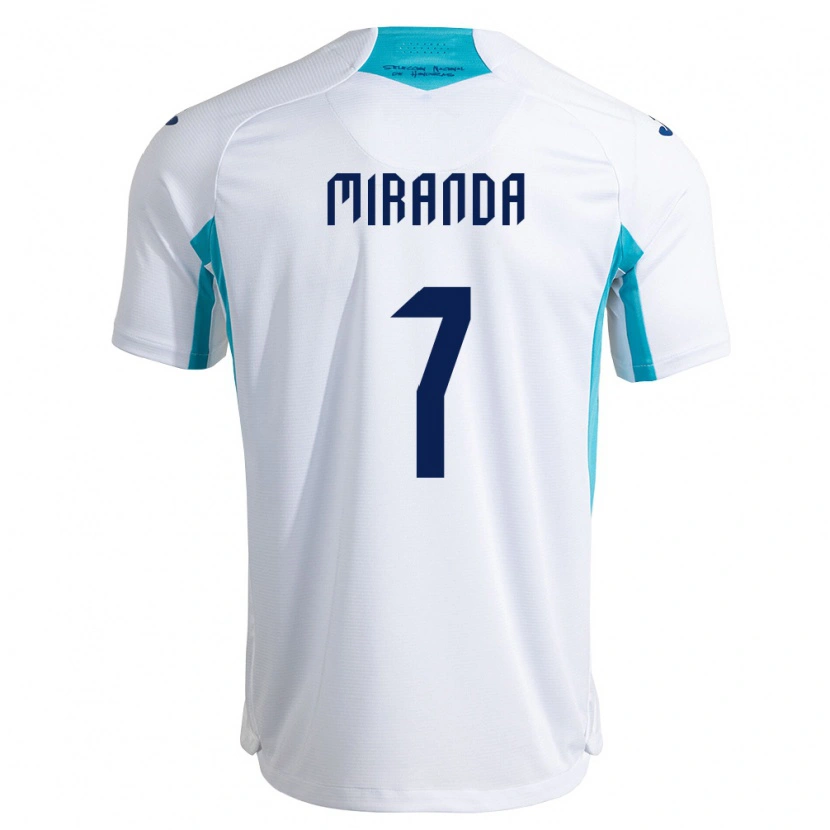 Danxen Barn Honduras Jeffry Miranda #7 Vit Blå Himmelblå Hemmatröja Matchtröjor 26-28 Tröjor T-Tröja