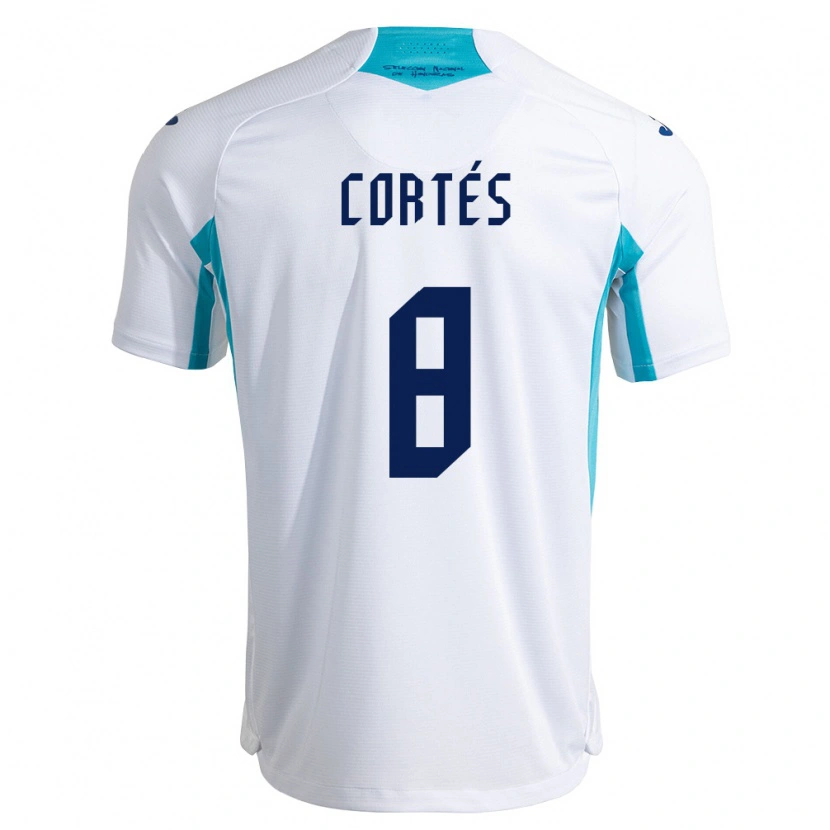 Danxen Barn Honduras Bryan Cortés #8 Vit Blå Himmelblå Hemmatröja Matchtröjor 26-28 Tröjor T-Tröja