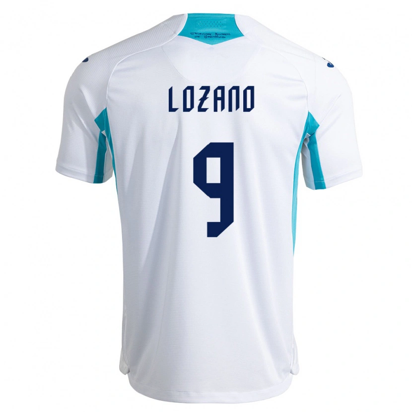 Danxen Barn Honduras Choco Lozano #9 Vit Blå Himmelblå Hemmatröja Matchtröjor 26-28 Tröjor T-Tröja