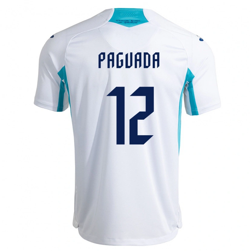 Danxen Barn Honduras Daniel Paguada #12 Vit Blå Himmelblå Hemmatröja Matchtröjor 26-28 Tröjor T-Tröja