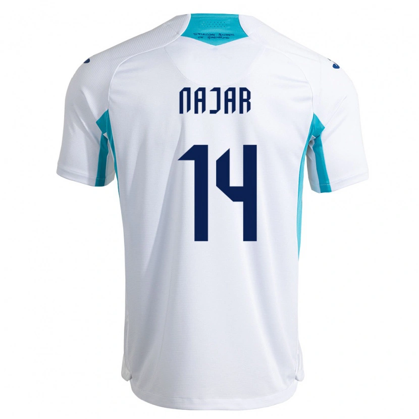 Danxen Barn Honduras Andy Nájar #14 Vit Blå Himmelblå Hemmatröja Matchtröjor 26-28 Tröjor T-Tröja