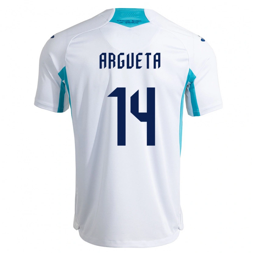 Danxen Barn Honduras Carlos Argueta #14 Vit Blå Himmelblå Hemmatröja Matchtröjor 26-28 Tröjor T-Tröja