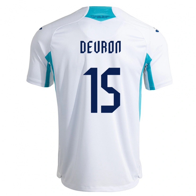 Danxen Barn Honduras Devron García #15 Vit Blå Himmelblå Hemmatröja Matchtröjor 26-28 Tröjor T-Tröja