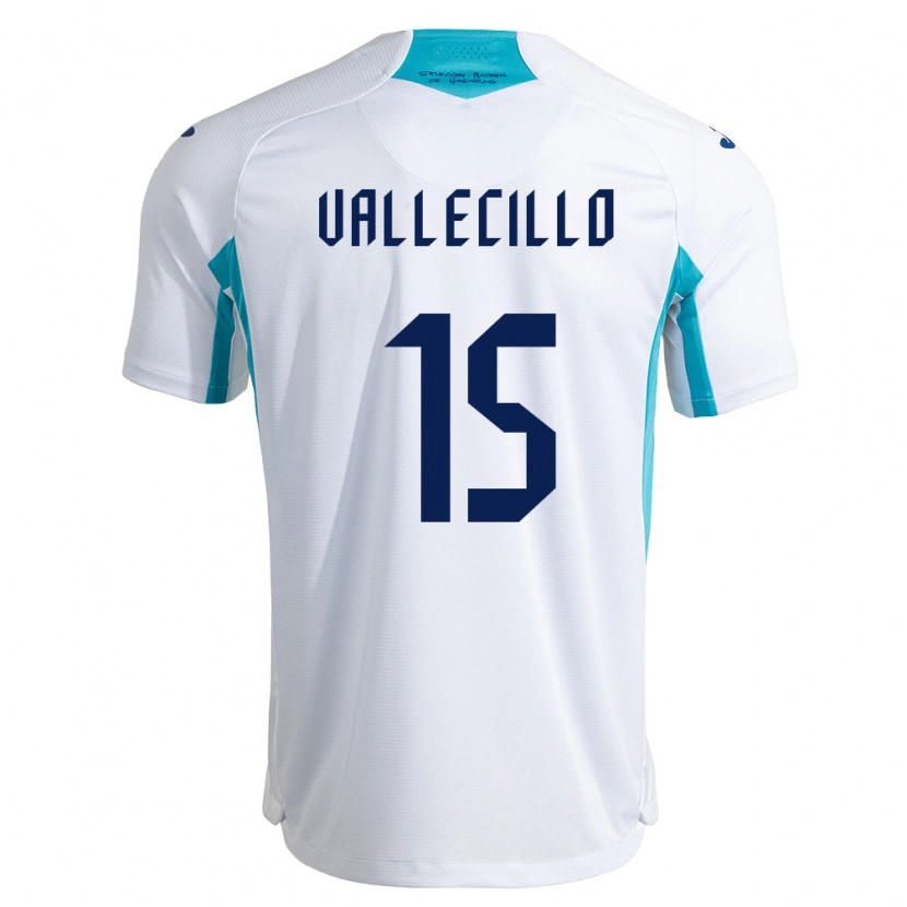 Danxen Barn Honduras Eric Vallecillo #15 Vit Blå Himmelblå Hemmatröja Matchtröjor 26-28 Tröjor T-Tröja