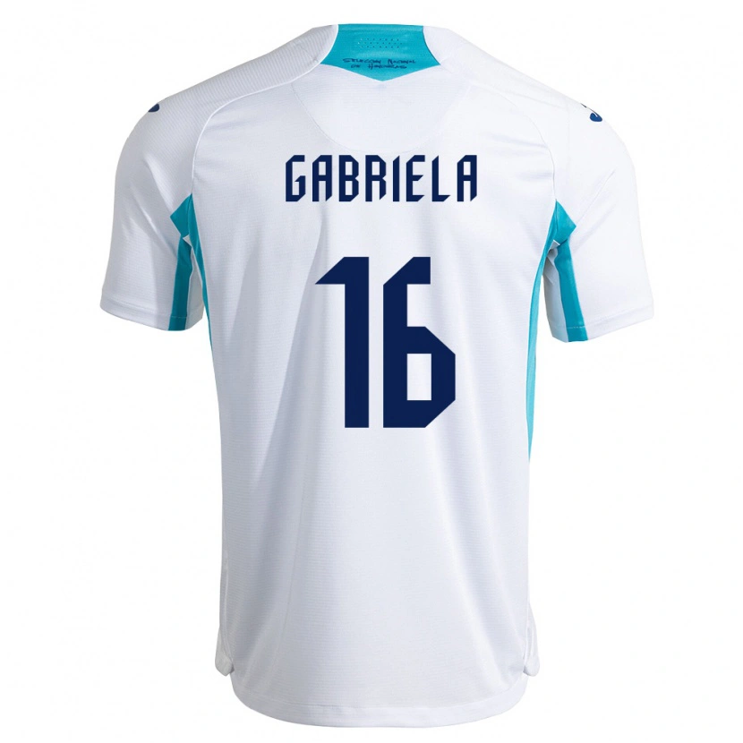 Danxen Barn Honduras Gabriela García #16 Vit Blå Himmelblå Hemmatröja Matchtröjor 26-28 Tröjor T-Tröja