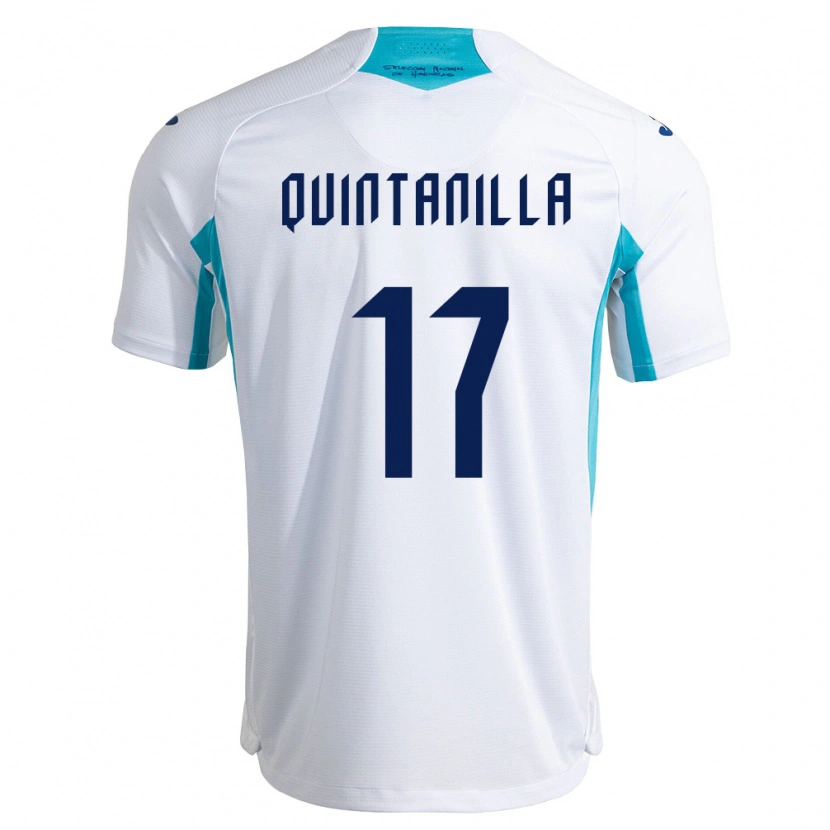 Danxen Barn Honduras Jayson Quintanilla #17 Vit Blå Himmelblå Hemmatröja Matchtröjor 26-28 Tröjor T-Tröja