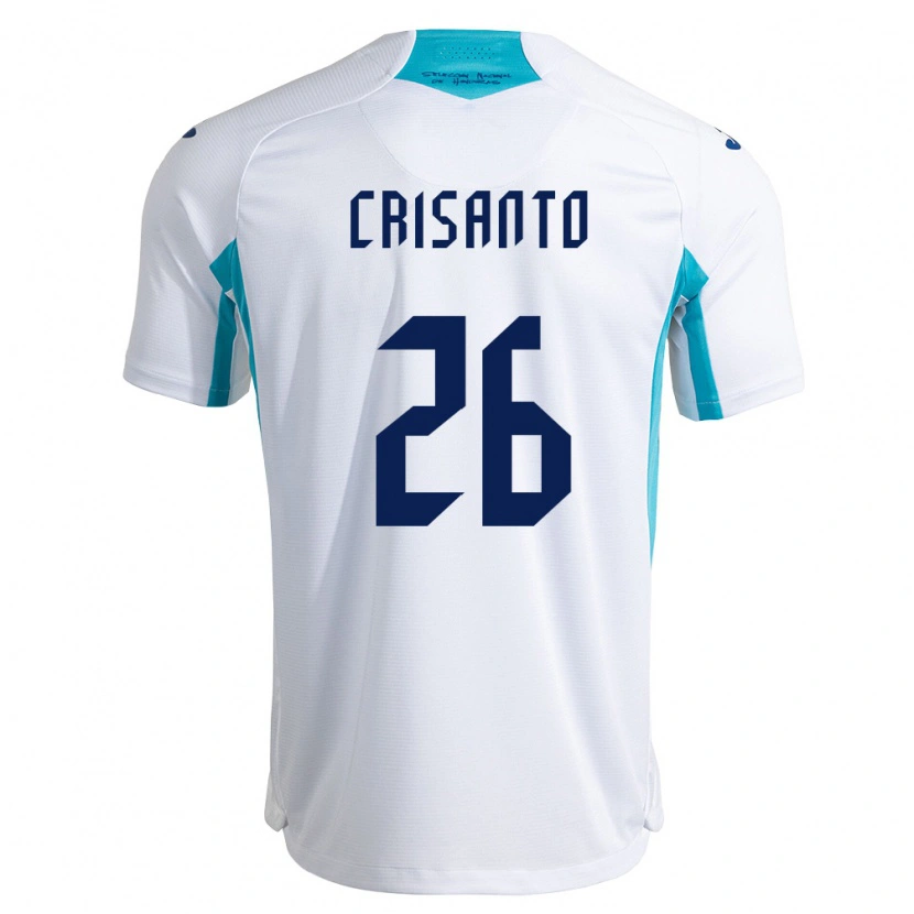 Danxen Barn Honduras Luis Crisanto #26 Vit Blå Himmelblå Hemmatröja Matchtröjor 26-28 Tröjor T-Tröja
