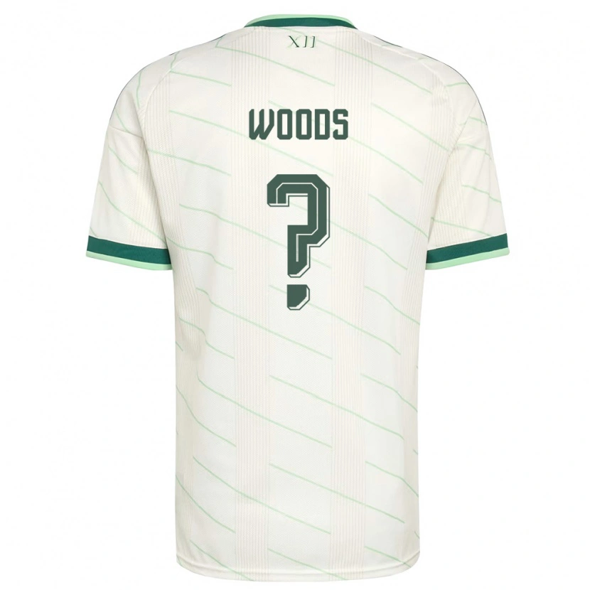 Danxen Barn Nordirland Calum Woods #0 Vit Grön Bortatröja Matchtröjor 26-28 Tröjor T-Tröja