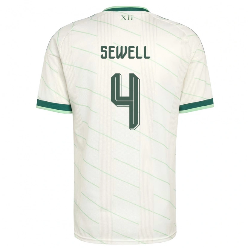 Danxen Barn Nordirland Broghan Sewell #4 Vit Grön Bortatröja Matchtröjor 26-28 Tröjor T-Tröja