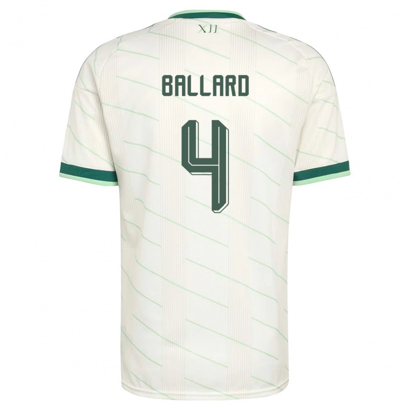 Danxen Barn Nordirland Daniel Ballard #4 Vit Grön Bortatröja Matchtröjor 26-28 Tröjor T-Tröja